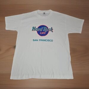 Vtg Hard Rock Cafe TShirt Men XL White San Francisco Single Stitch 90s USA Made